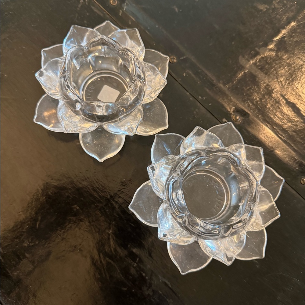 PartyLite Crystal Lotus Flower Holders
